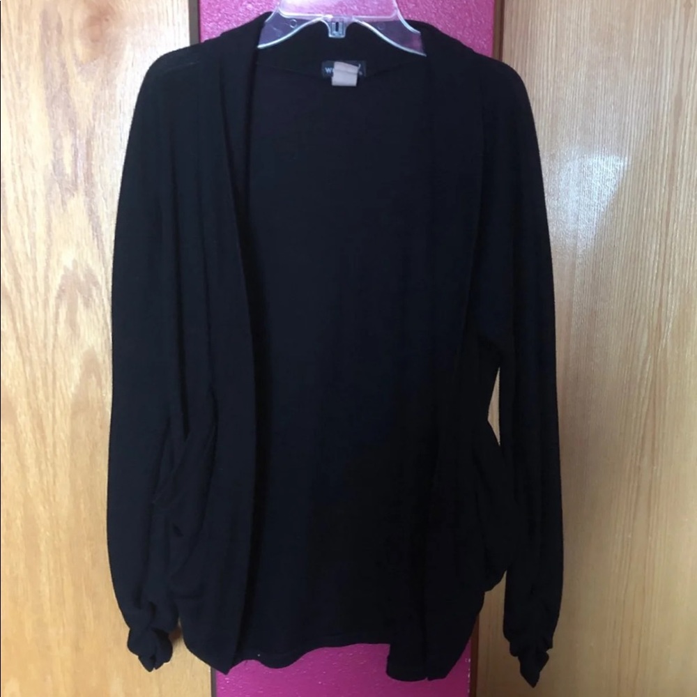 Black open sweater!